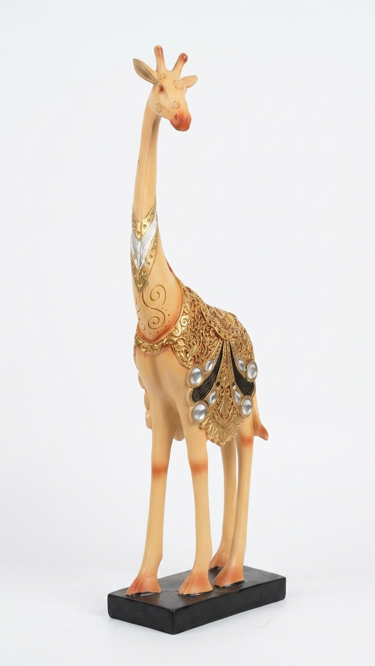 Handcrafted Decorative Giraffe Showpiece with Intricate Art Detailing