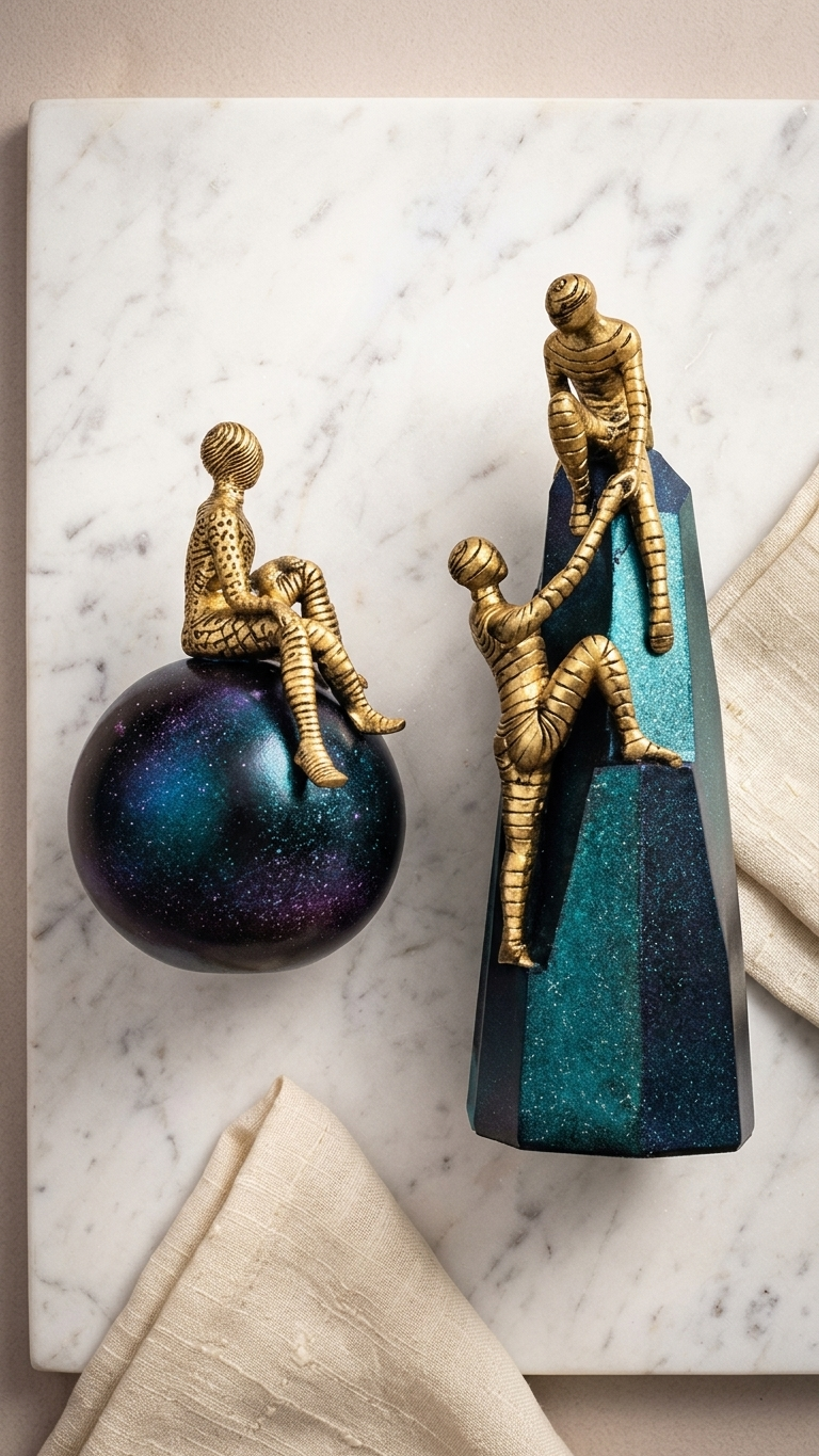 Abstract thinker man sculpture set for home decor India