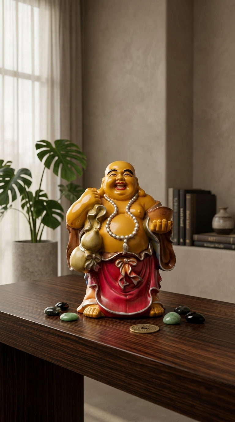 handcrafted laughing buddha wealth