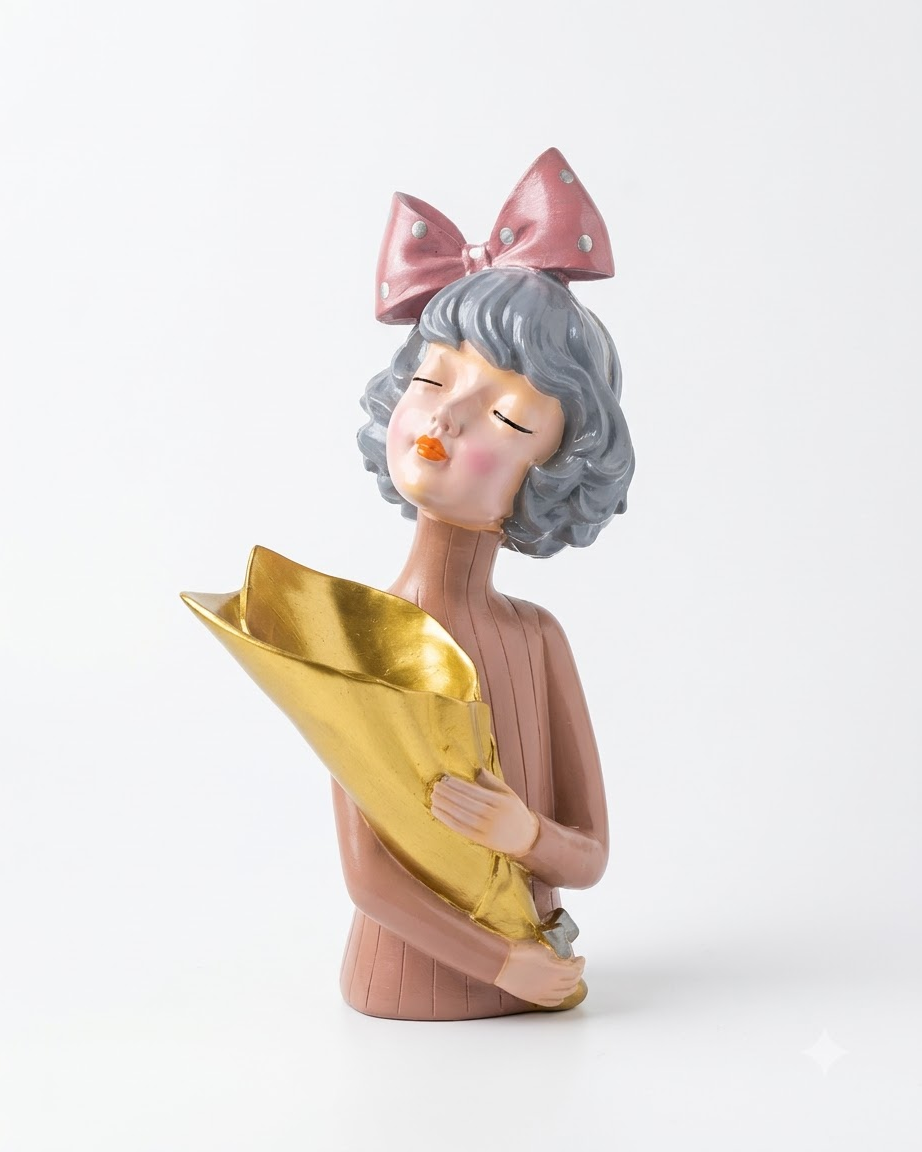 Girl Flower Vase Showpiece