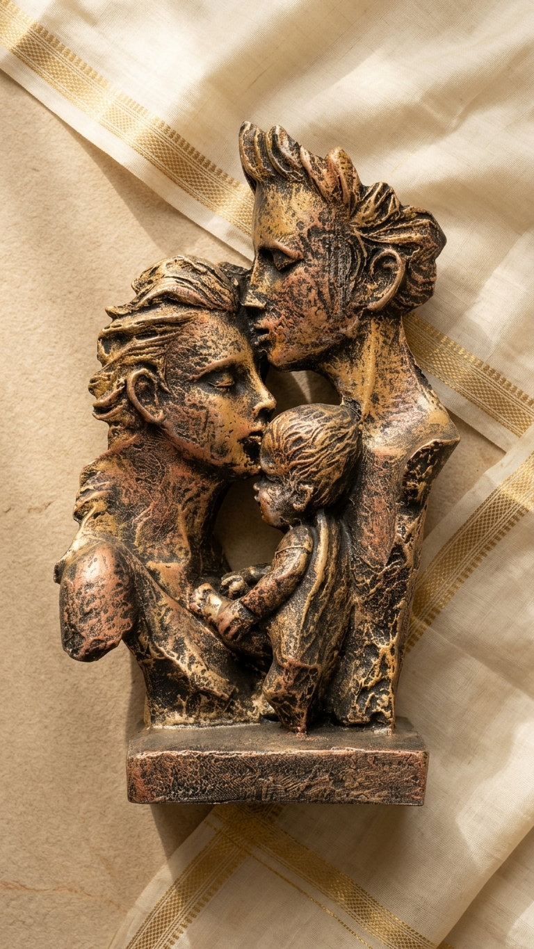 handcrafted family sculpture decor