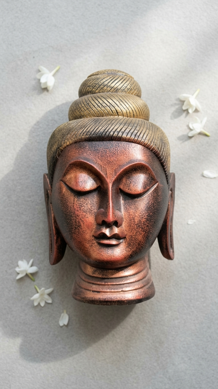 Handcrafted Buddha Head Sculpture – Premium Meditative Home Decor Showpiece