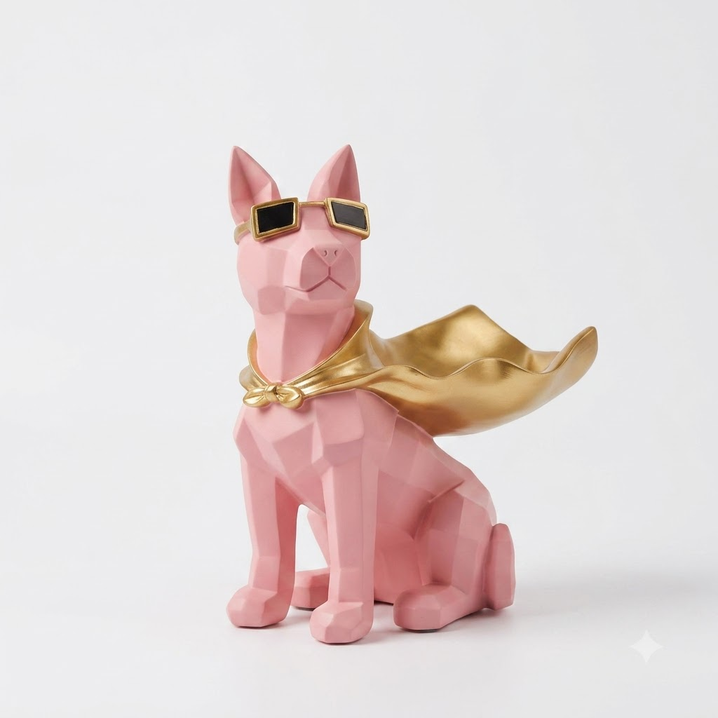 Pink Dog Decorative Showpiece