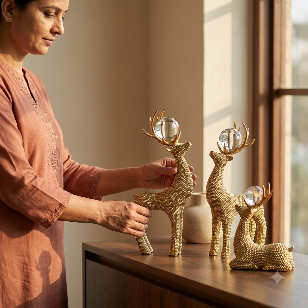 Golden Deer Set of 3