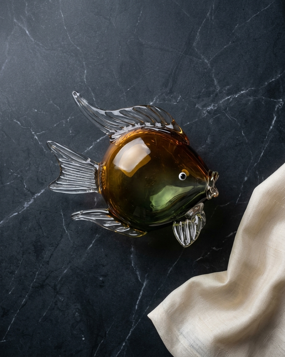 Handcrafted Glass Tropical Fish Showpiece – Premium Art Glass Home Decor