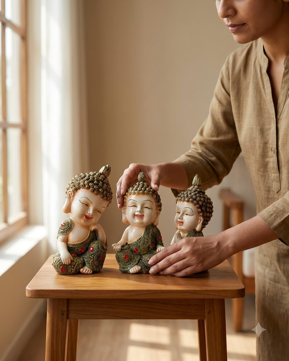 Three Wise Monk Showpiece Set of 3