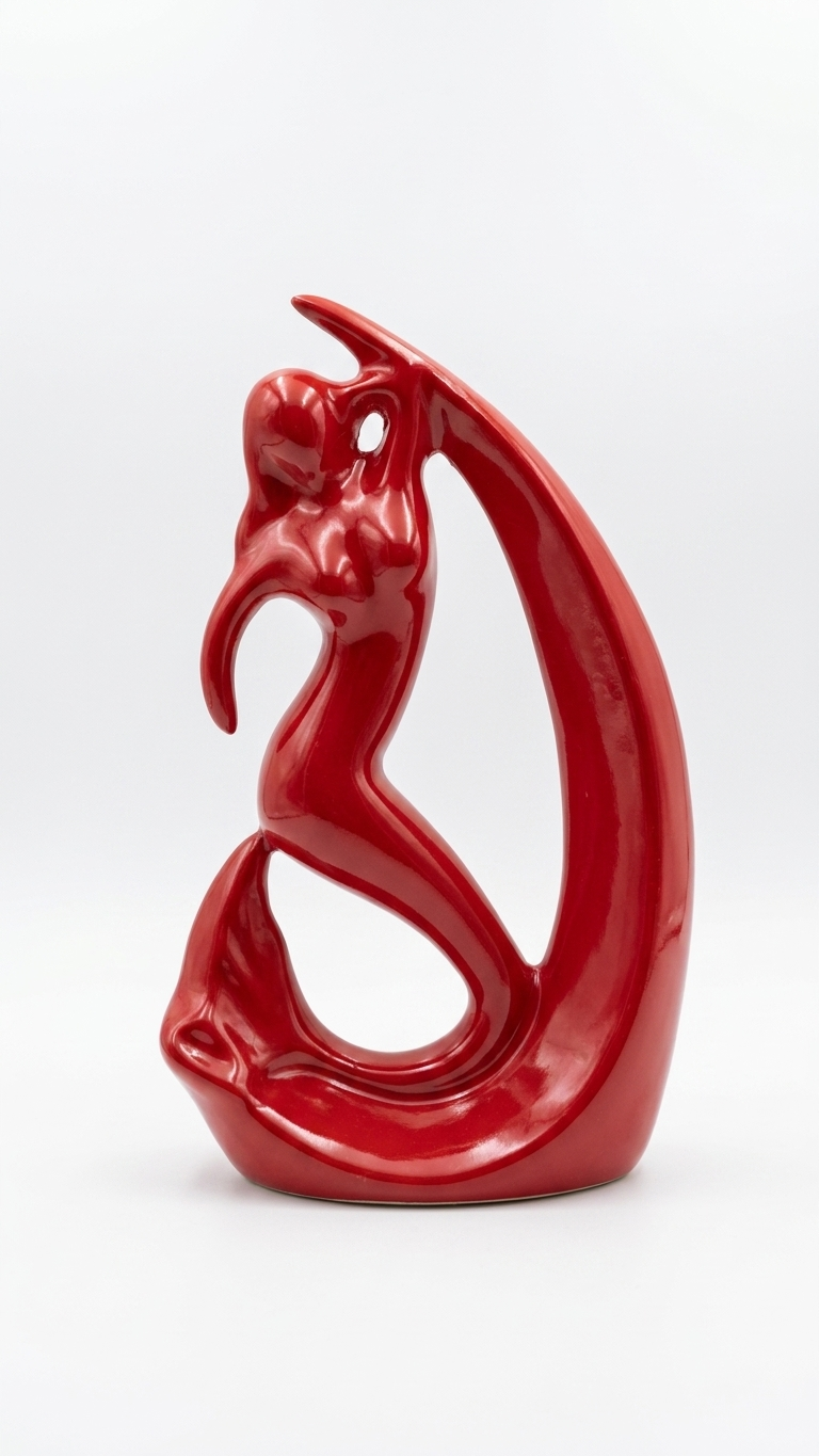 Royal Red Lady Abstract Showpiece for Living Room | Premium Modern Home Decor Statue