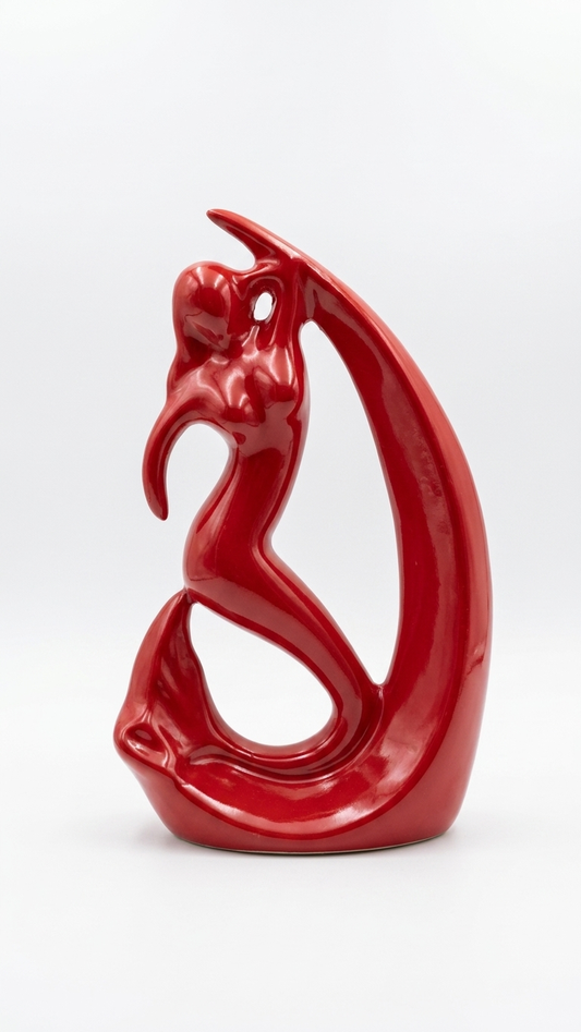 Royal Red Lady Abstract Showpiece for Living Room | Premium Modern Home Decor Statue