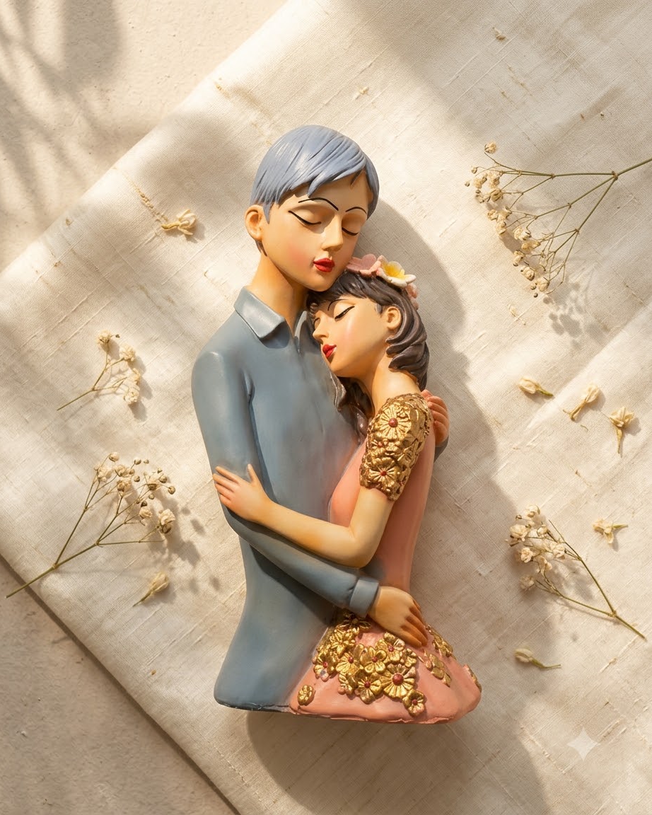 Romantic Couple Embrace Showpiece for Home Decor