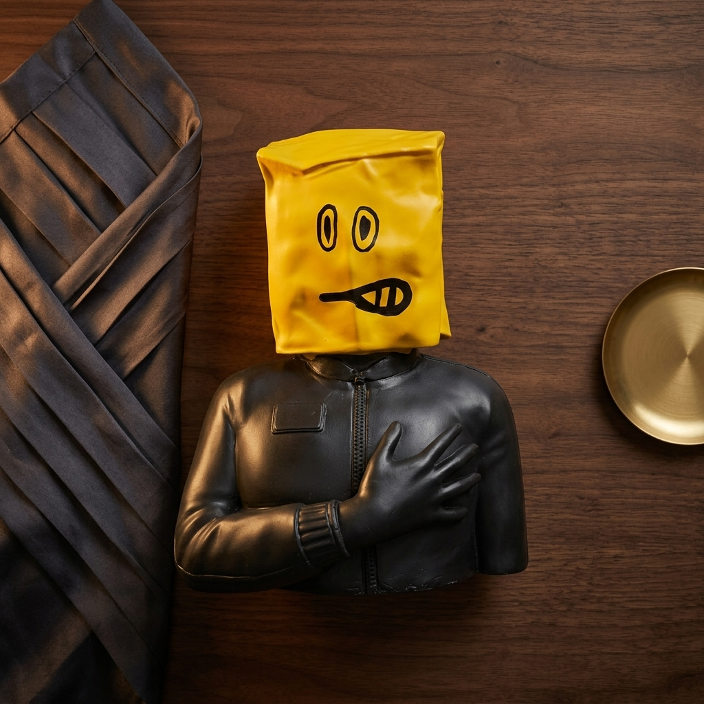 Black Bag Head Sculpture