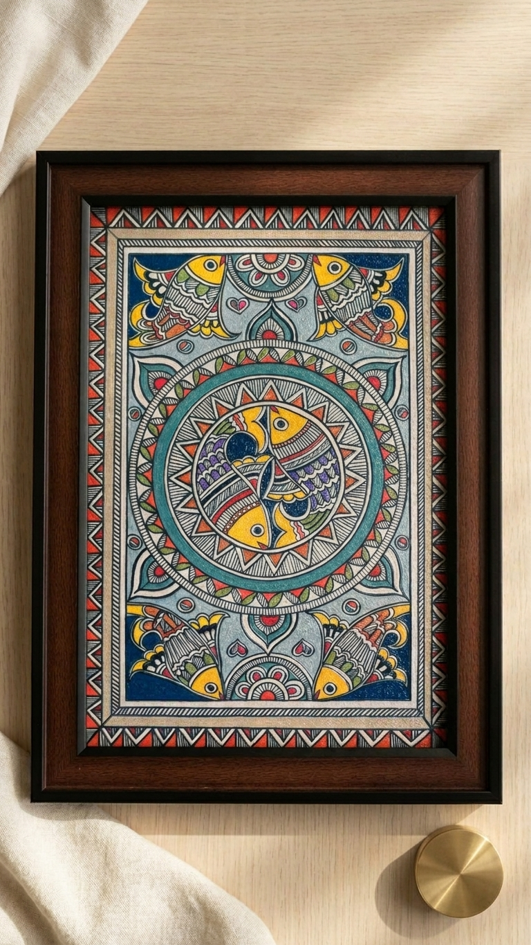 Handcrafted Madhubani Fish Painting