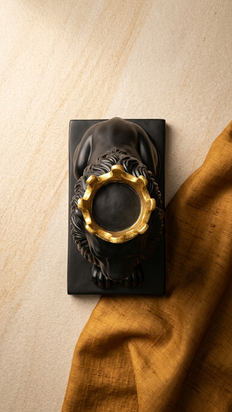 King Lion Statue with Golden Crown – Luxury home decor