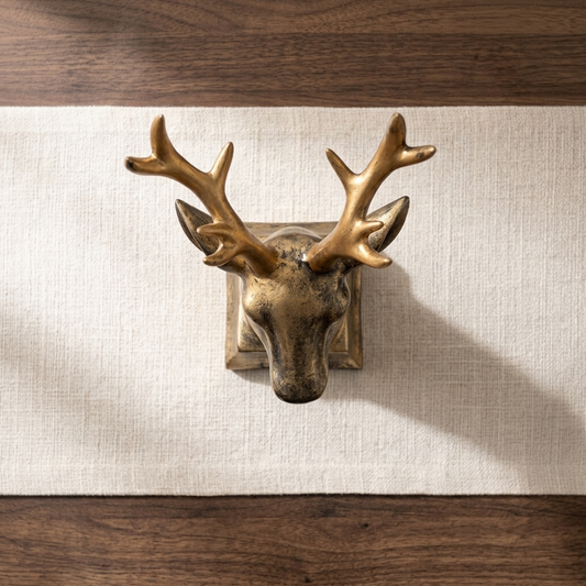 Handcrafted Golden Deer Head