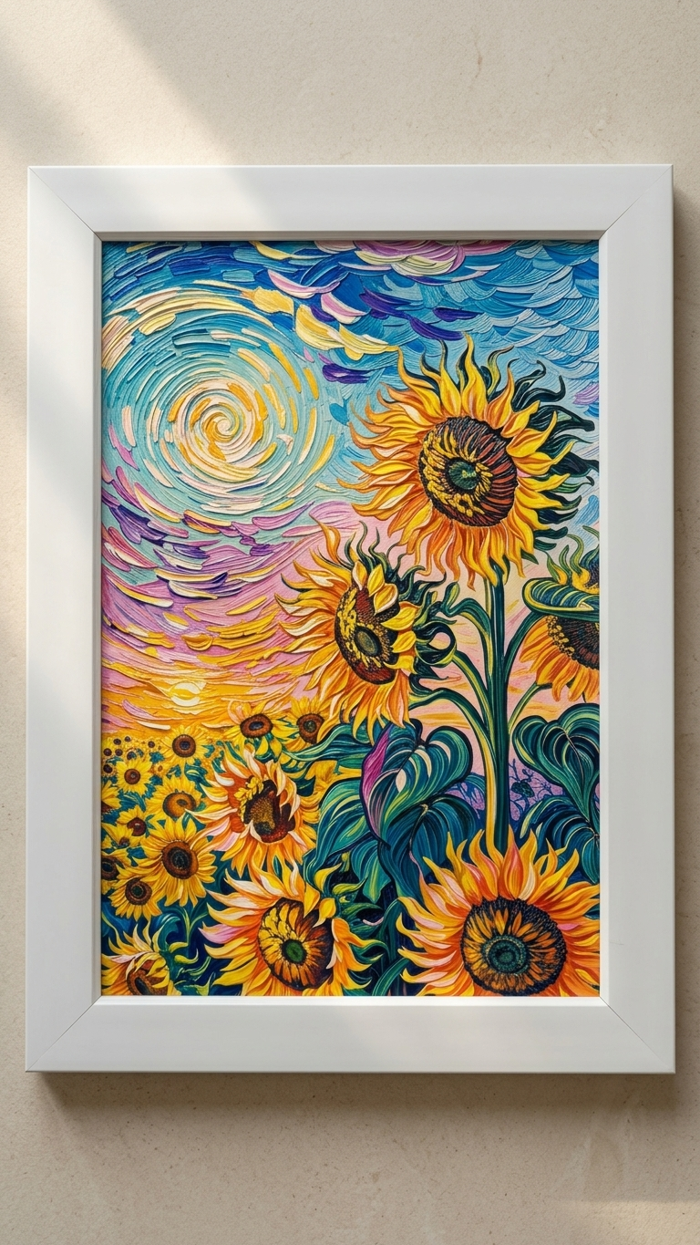 Handcrafted Sunflower Wall Art Frame