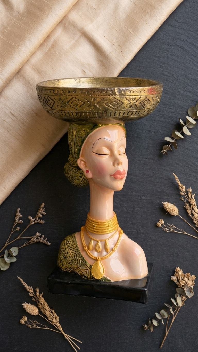 handcrafted lady face bowl