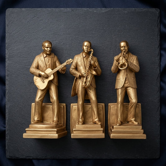 Golden musician figurines set for home decor India – Vintage Band Sculptures for Luxury Home & Office Decor
