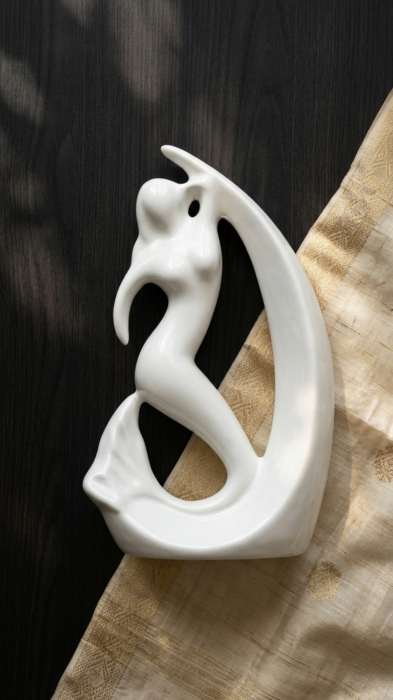 Elegant White Lady Abstract Showpiece for Living Room | Modern Luxury Home Decor Statue