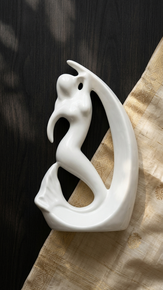 Elegant White Lady Abstract Showpiece for Living Room | Modern Luxury Home Decor Statue
