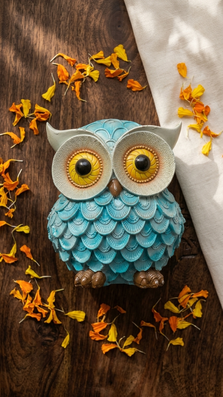 Handcrafted Owl Showpiece for Home Decor – Premium Decorative Owl Sculpture