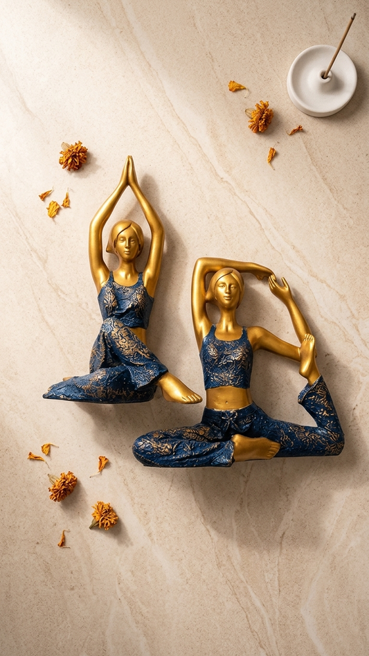Yoga pose figurine set for home decor India – Luxury Home Decor Showpieces India