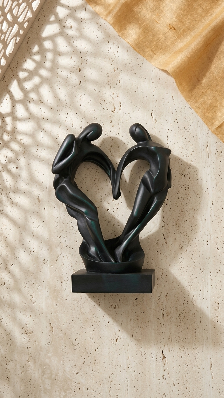 Abstract couple sculpture for home decor India – Romantic Modern Home Decor Showpiece for Living Room & Gifting