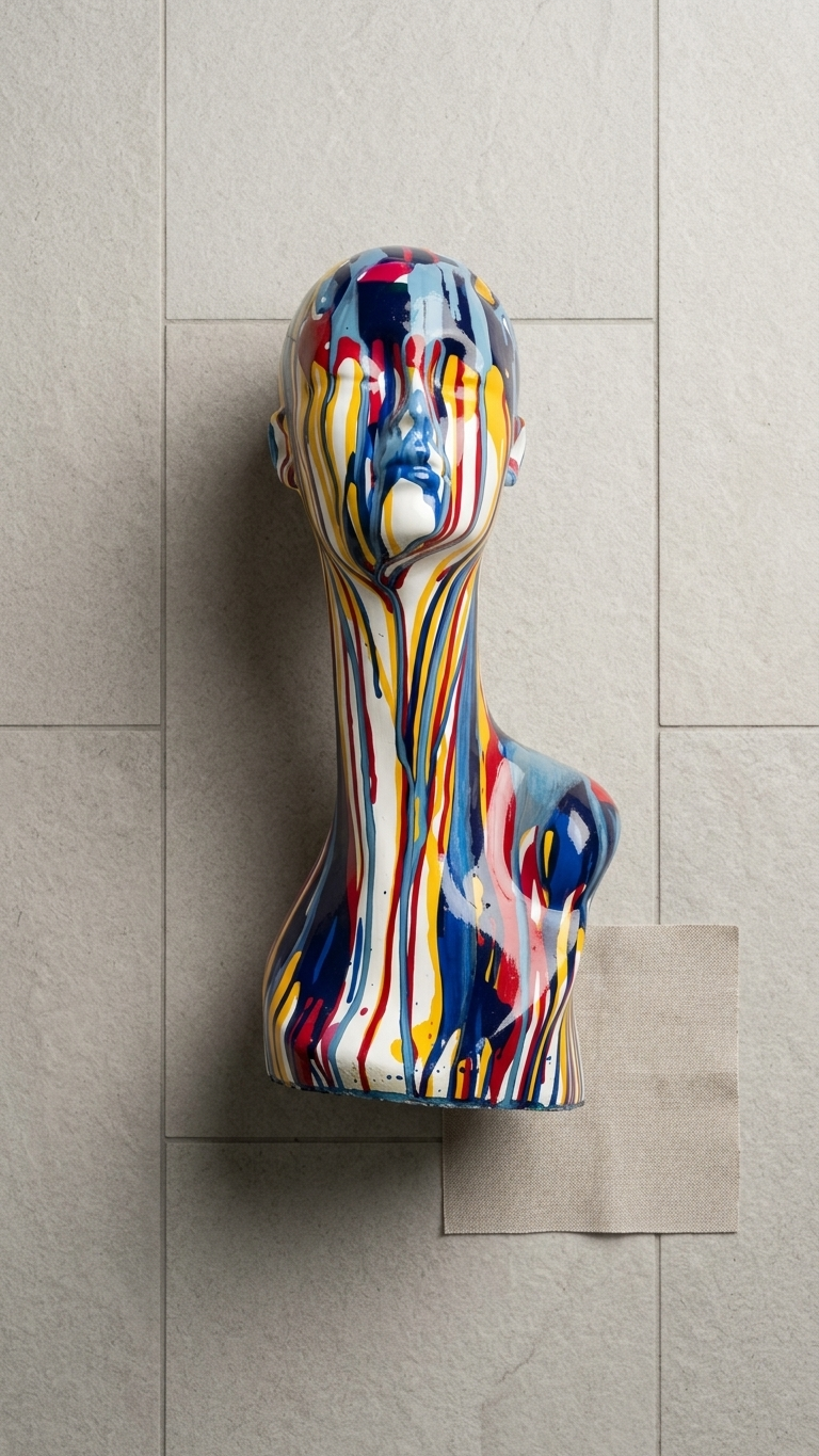 Handcrafted Modern Abstract Face Sculpture Showpiece – Modern Artistic Resin Decor