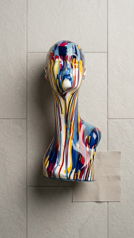 Handcrafted Modern Abstract Face Sculpture Showpiece – Modern Artistic Resin Decor