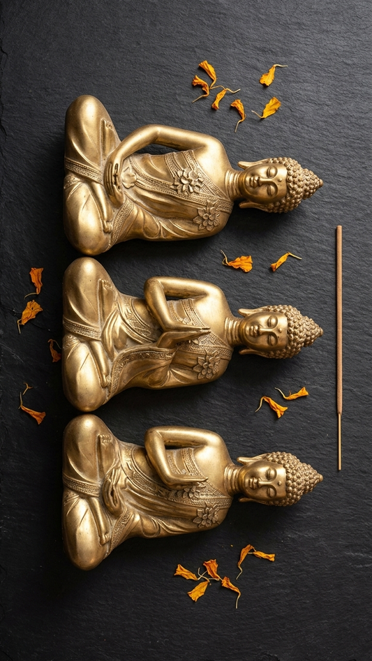 Gold Buddha statue for home decor India – Peaceful Zen Home, Temple & Meditation Room Decor