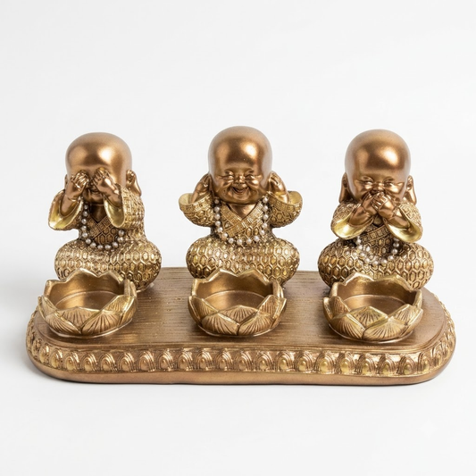 3 Wise Monks Candle Holder