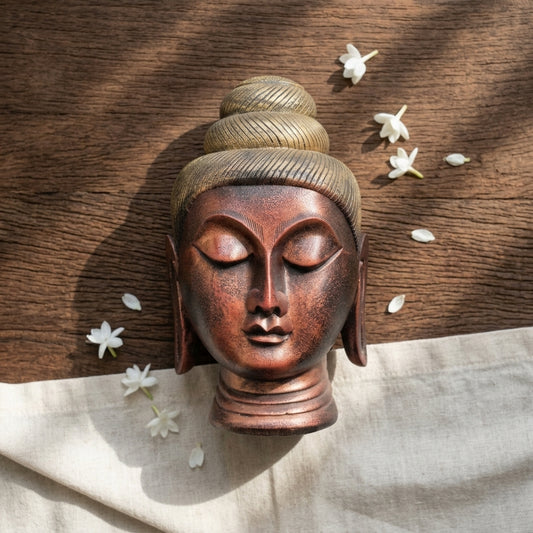 Handcrafted Buddha Head Sculpture – Premium Meditative Decor Showpiece