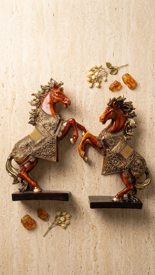 Rearing Horse Showpiece Set 
