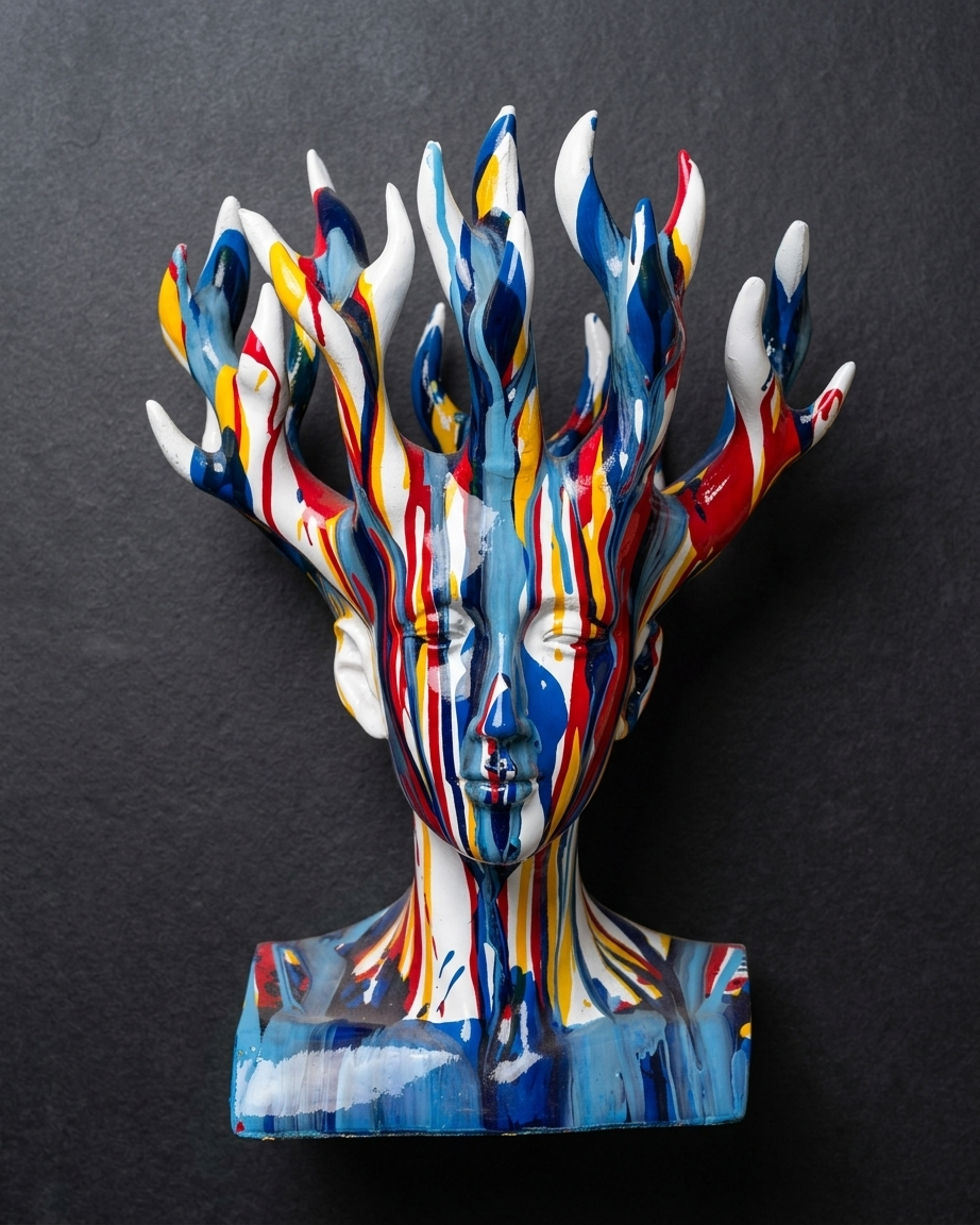 Handcrafted Abstract Face Showpiece–Modern Decor