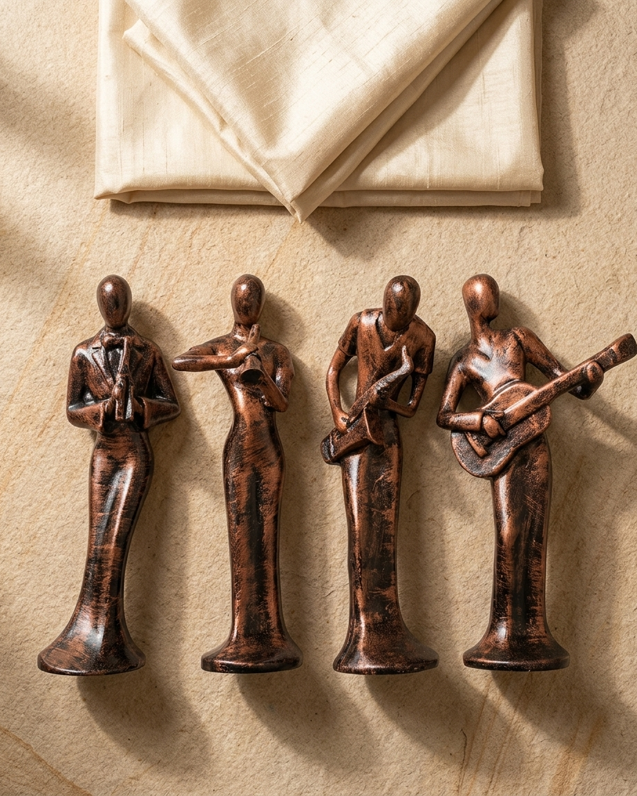 Handcrafted Harmony Musical Band Showpiece Set – Premium Musician Figurines for Modern Home Decor
