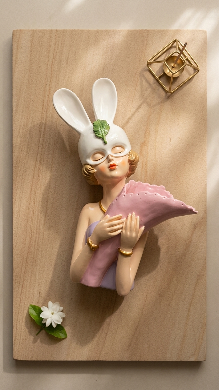 Bunny Girl Flower Vase Showpiece | Premium Modern Home Decor