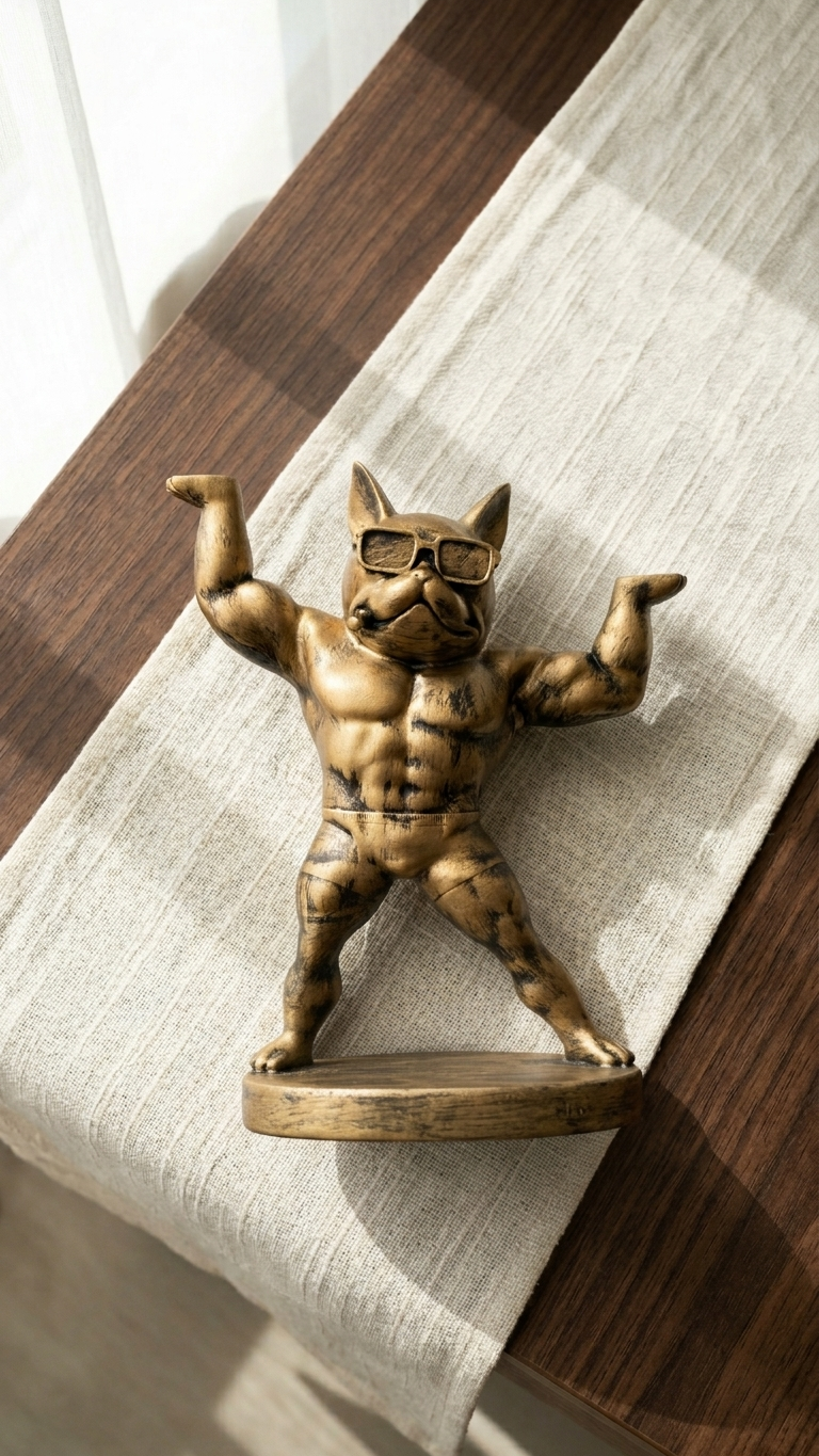 Handcrafted Cool Bulldog Showpiece with Sunglasses – Modern Decor Accent