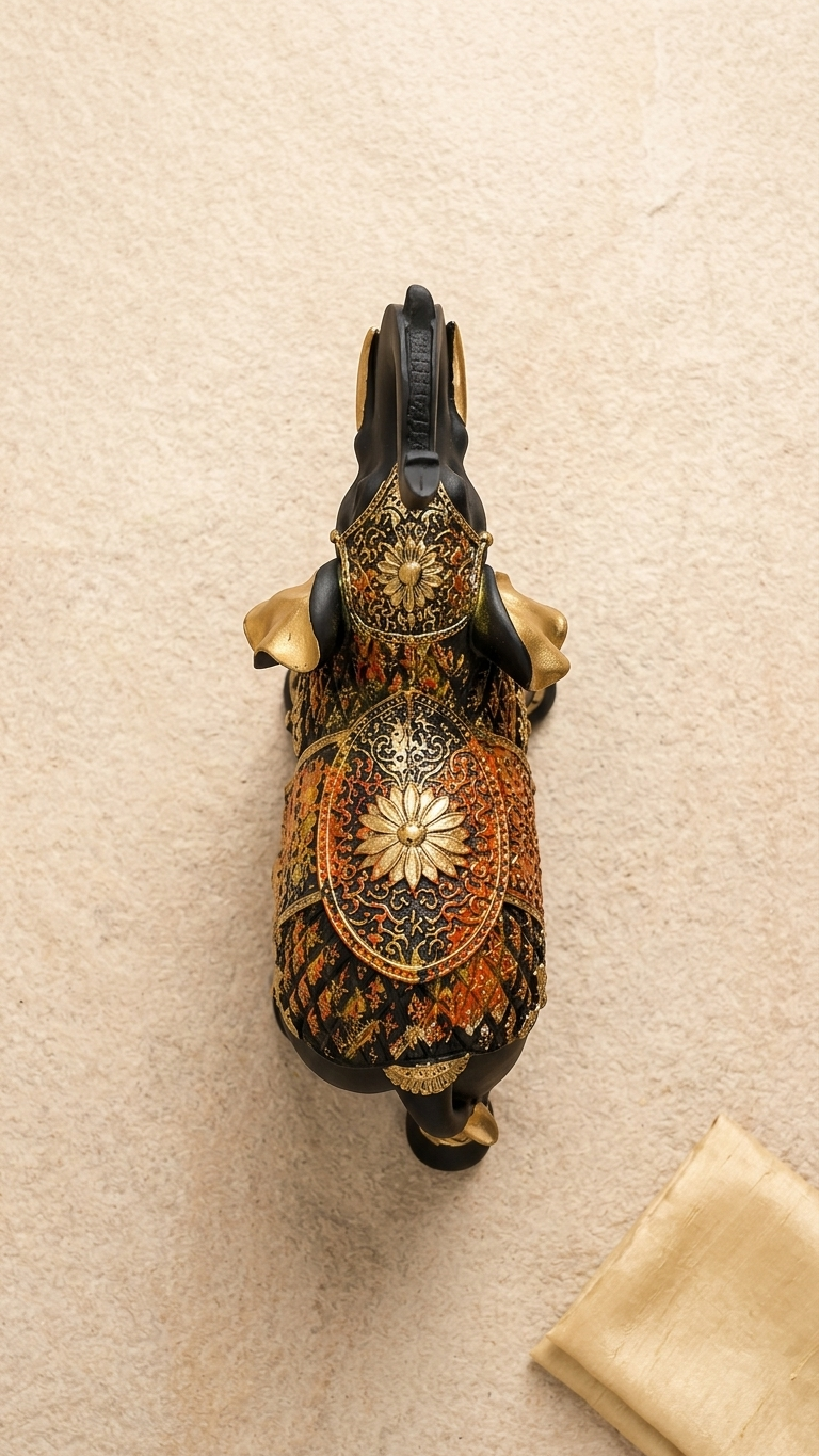 Black And Gold Elephant Statue Set for Home Decor – Vastu & Luck Decor