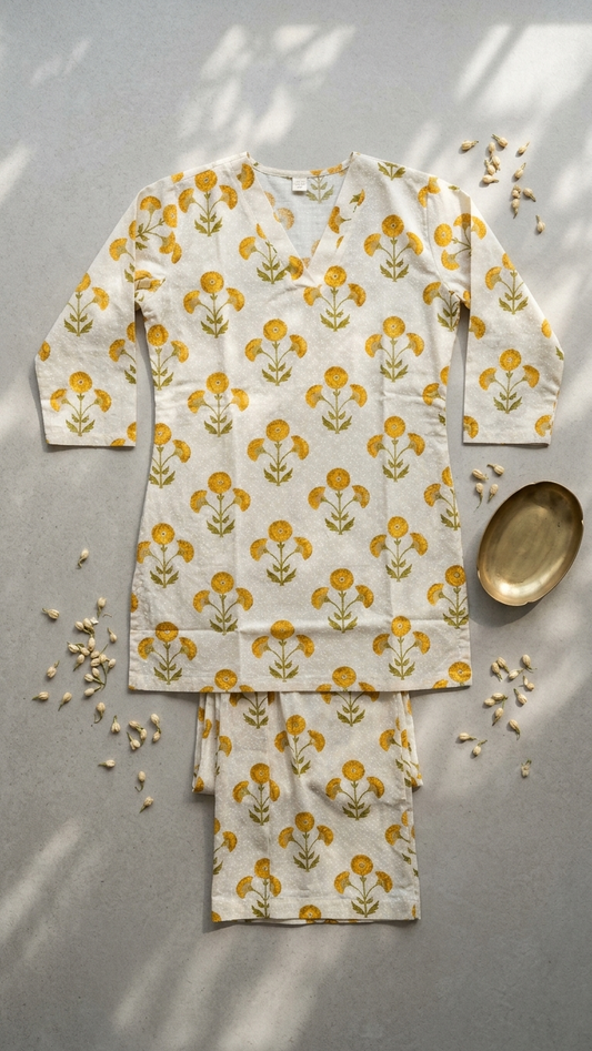 Women's Floral Cotton Co-Ord Set 