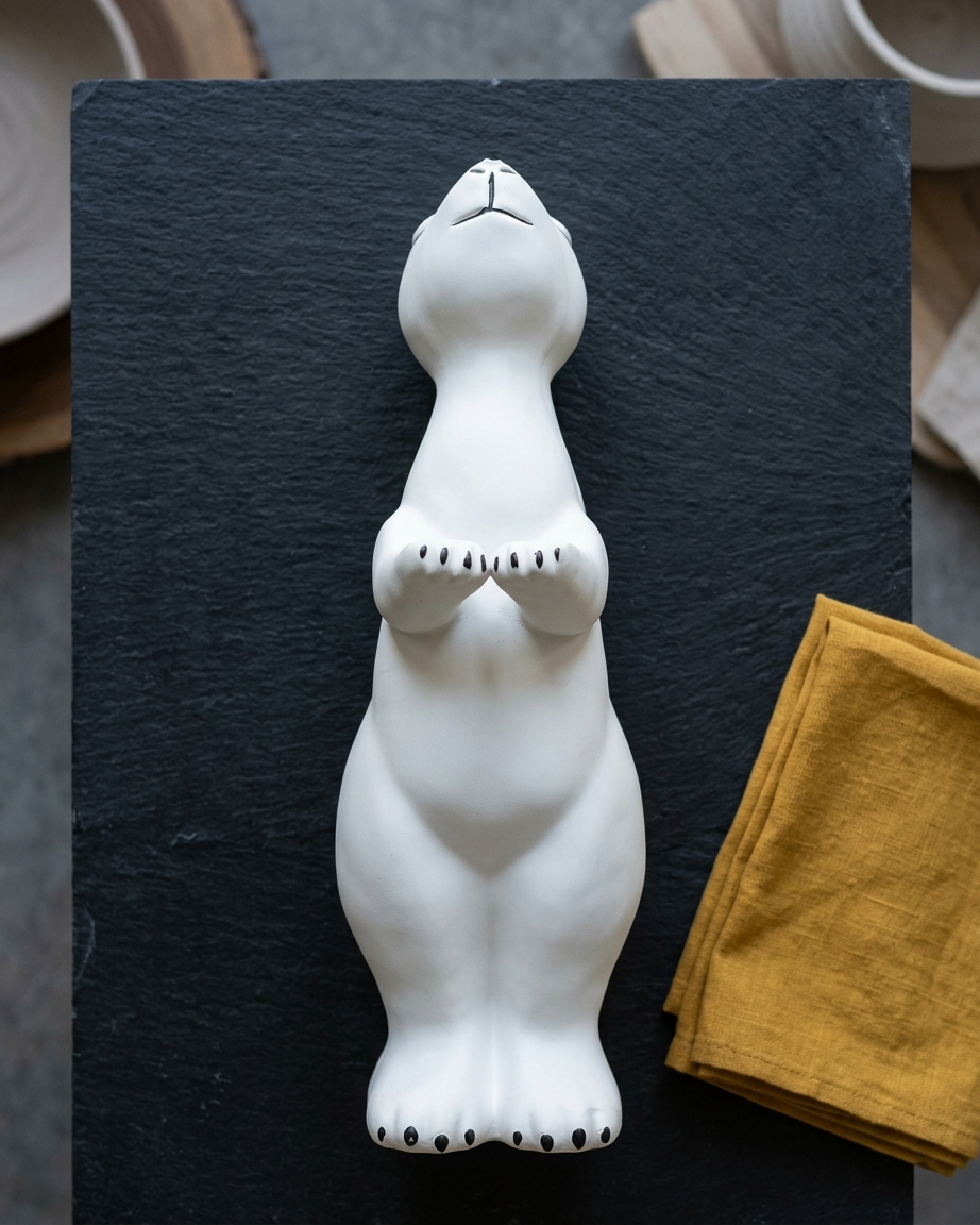 Handcrafted Arctic Polar Bear Showpiece – Premium Modern Animal Decor