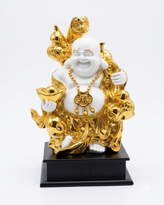 Golden & White Laughing Buddha