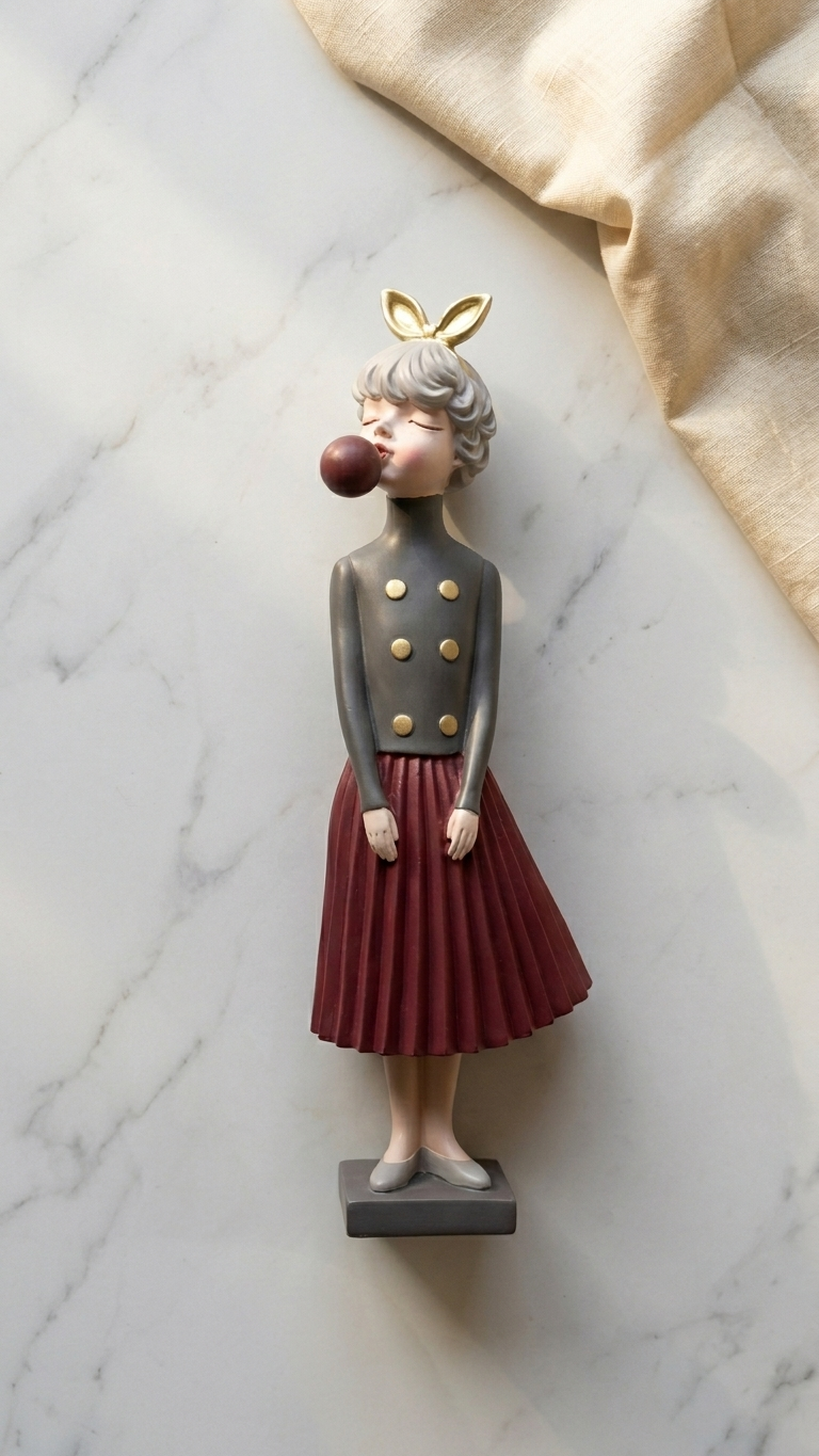 handcrafted girl bubble gum showpiece