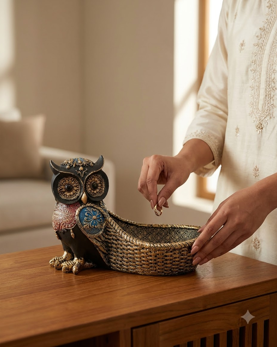 Owl Key Holder Tray Set