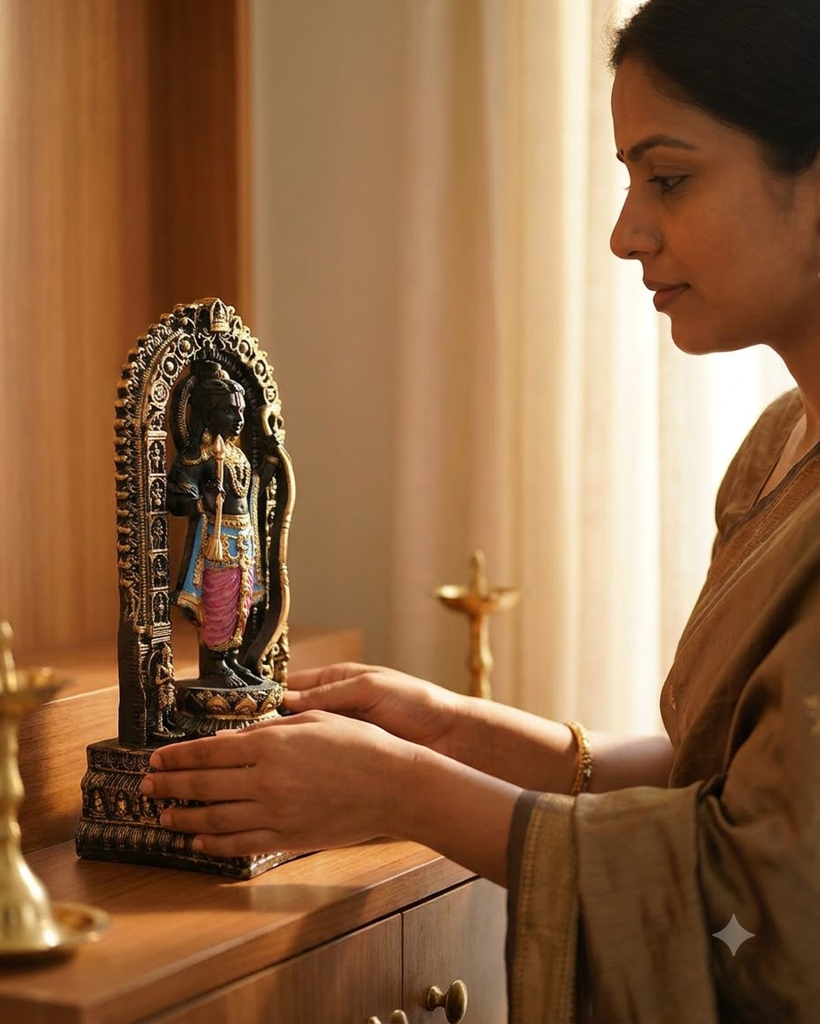 Black and Gold Lord Rama Idol