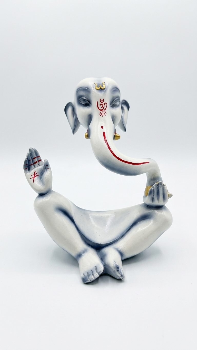 Handcrafted Modern White Ganesha