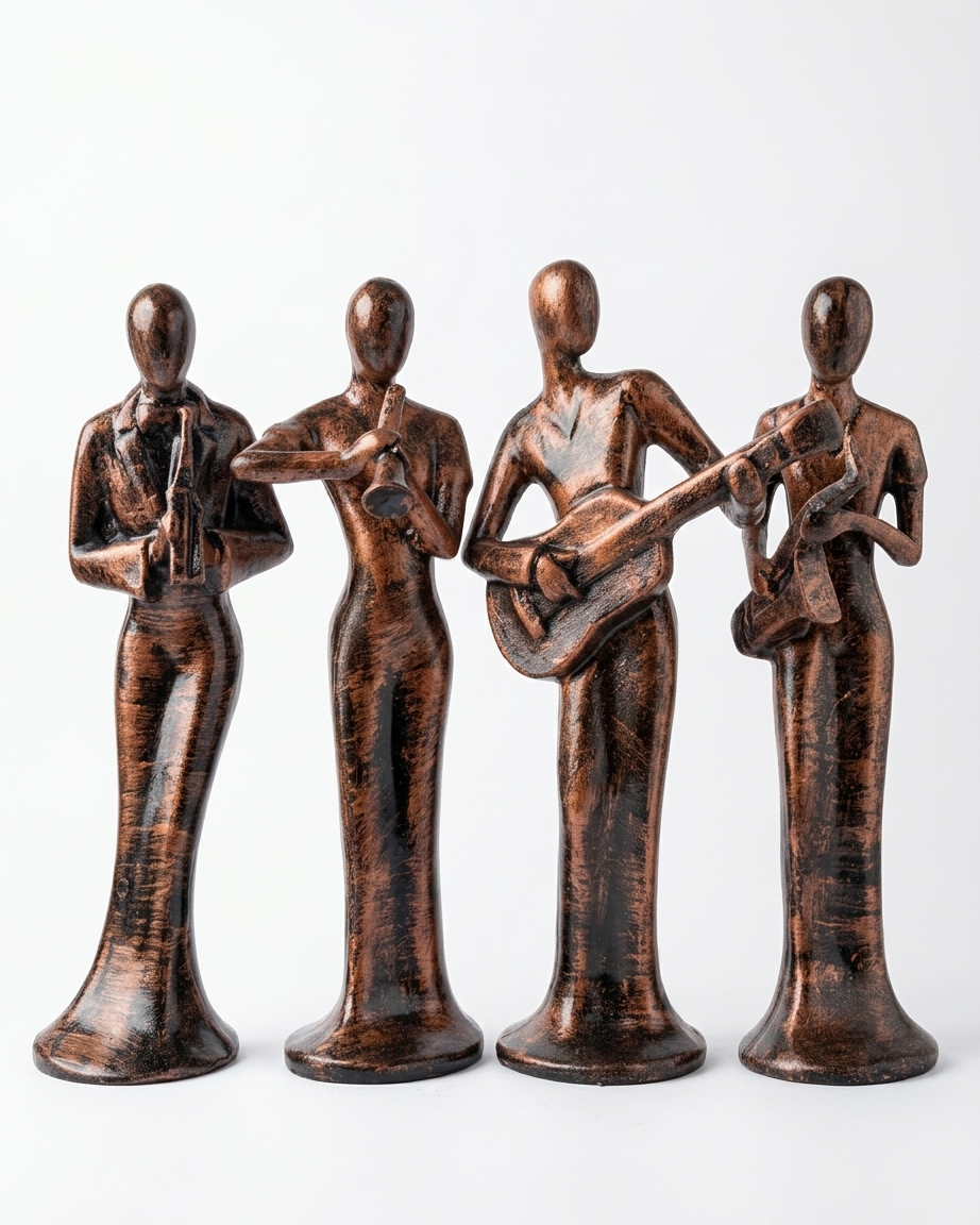 Handcrafted Harmony Musical Band Showpiece Set – Premium Musician Figurines for Modern Home Decor