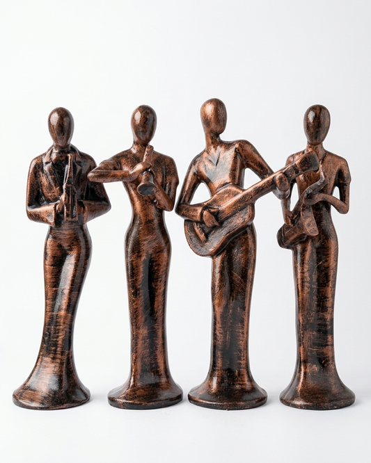 Handcrafted Harmony Musical Band Showpiece Set – Premium Musician Figurines for Modern Home Decor