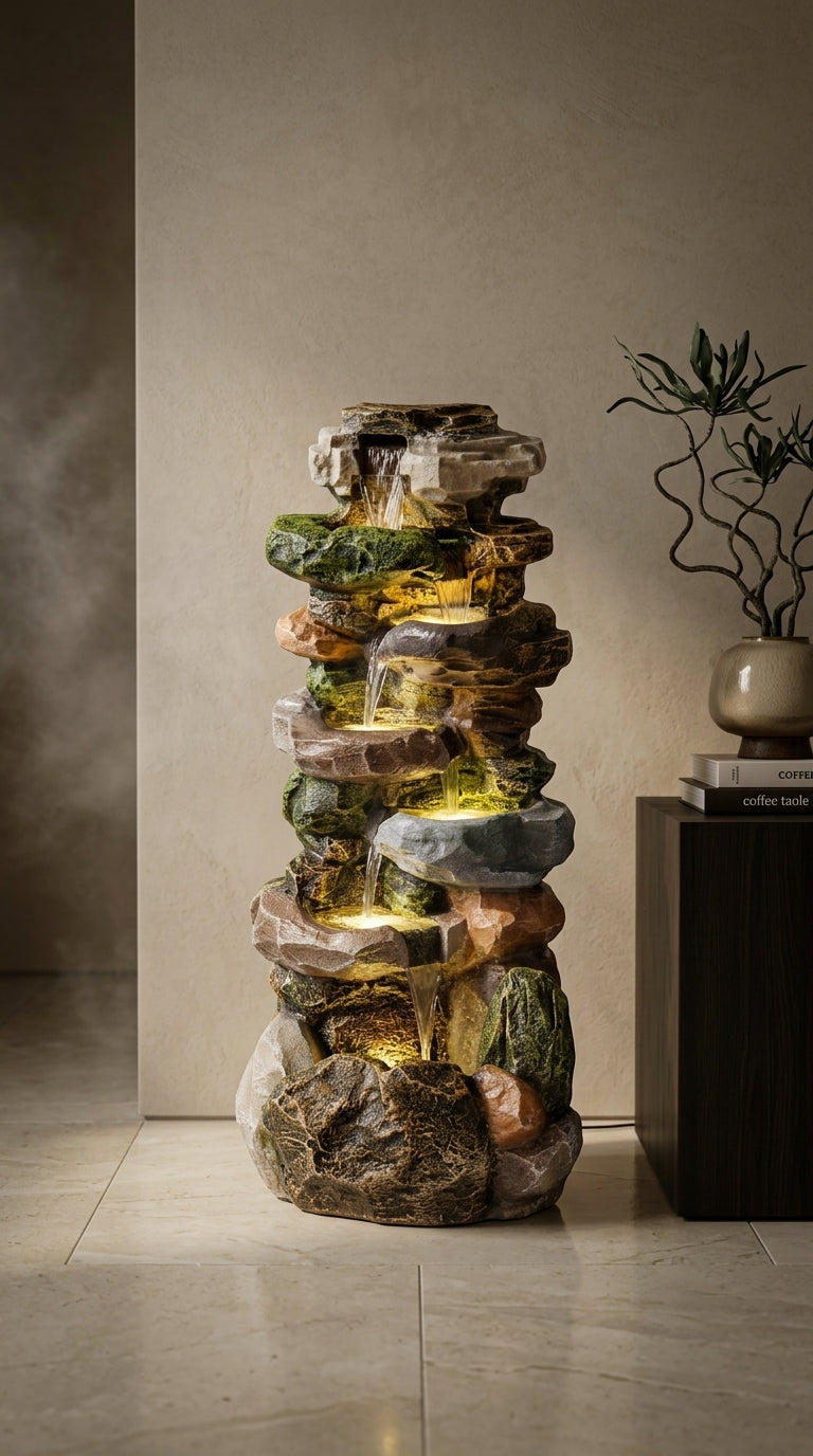  Indoor Rock Water Fountain with LED Lights