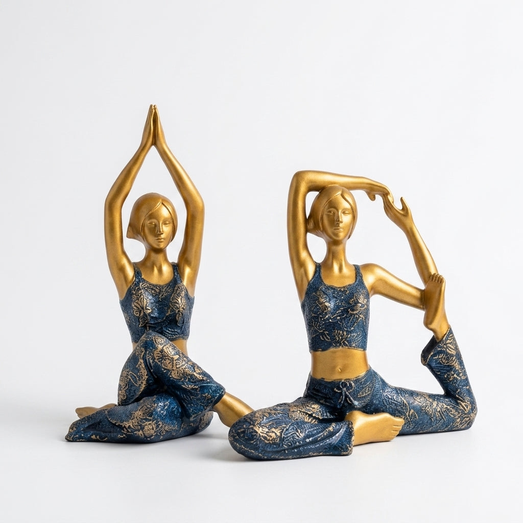 Yoga pose figurine set for home decor India – Luxury Home Decor Showpieces India
