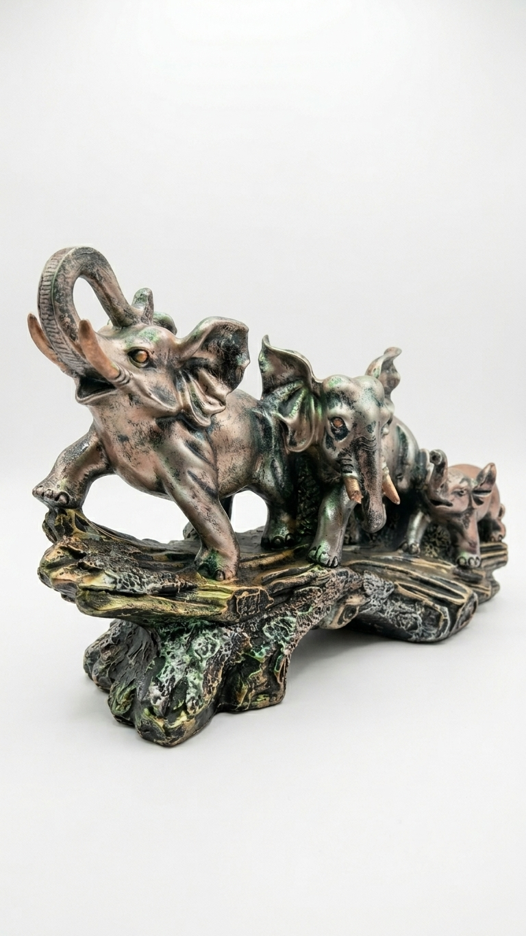 Handcrafted Elephant Family Showpiece for Home Decor – Premium Made in India Sculpture