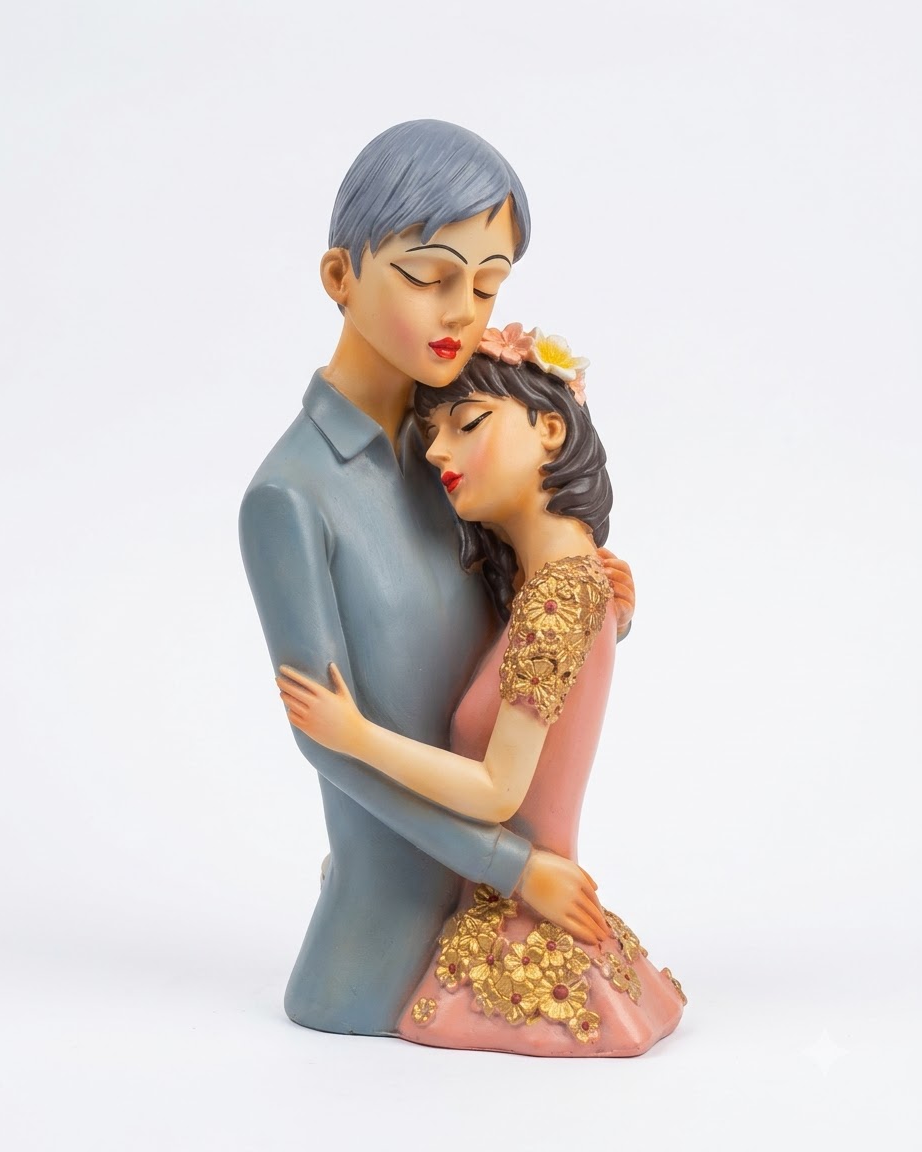 Romantic Couple Embrace Showpiece for Home Decor