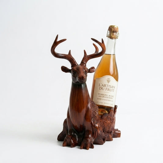 Handcrafted Resin Deer Holder Showpiece with Wood Finish – ISH